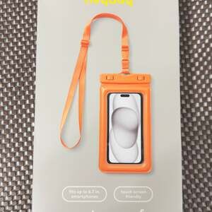heyday Waterproof Tech Pouch for Smartphones up to 6.7" in Orange